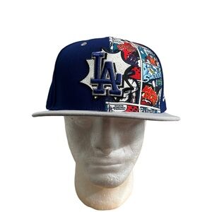 New Era Navy and Gray LA Snapback with Comic Panel